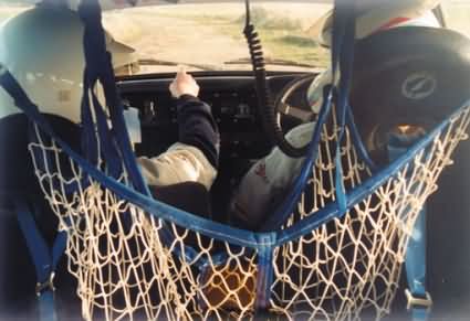 view inside a rally car